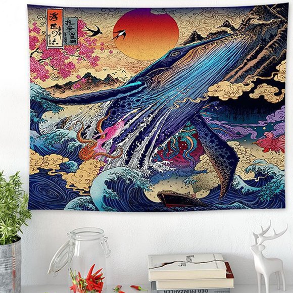 Japanese Sea Ocean Wave Hanging Decor Tapestry 3D - Picture 6 of 6